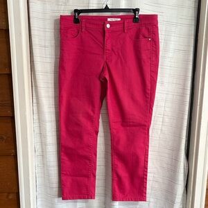 White House Black Market Fuchsia Cropped Jeans